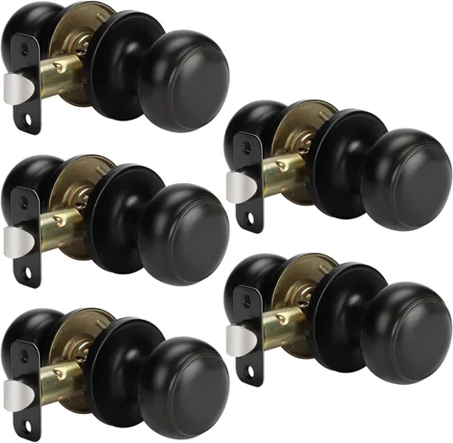 Miniatura 51 de Goldenwarm - Perillas interiores de puerta de bronce aceitado, perillas para puerta de dormitorio, pomo de puerta de bronce con privacidad, perilla