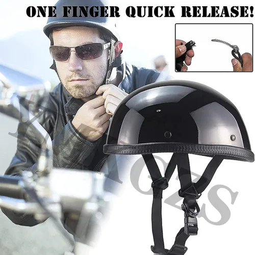 Miniatura 2 de Casco de motocicleta de media cara, casco con cara abierta retro aprobado por DOT para adultos hombres y mujeres, casco para adultos, casco de media