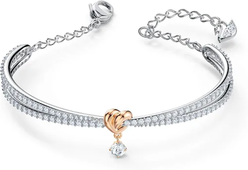 Miniatura 2 de SWAROVSKI Colección de joyas de cristal, pendientes y pulseras con forma de corazón, oro rosa y acabado en tono rodio