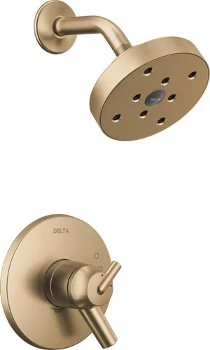 Delta Faucet Trinsic Serie 14, juego de ducha de una sola función con cabezal H2Okinetic de un solo pulverizador, cromado T14259 (válvula no
