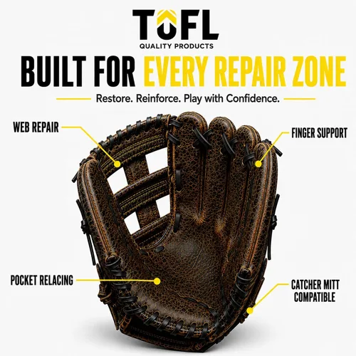 Miniatura 3 de TOFL 72" Baseball Glove Lace Strips - Flat Shaped Cowhide Leather Lacing for Gloves, Mitts & DIY Repair