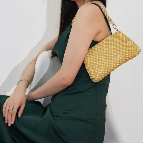 Miniatura 3 de Desy & Feeci Bolso de noche para mujer, bolso de mano completo con diamantes de imitación para mujer, dama, niña, novia, graduación, cóctel, fiesta