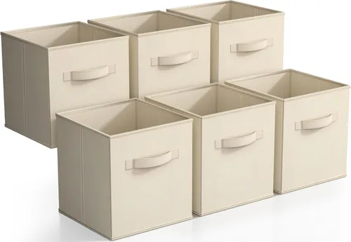 Miniatura 30 de Sorbus - Contenedores de almacenamiento de 11 pulgadas, cestas plegables de tela para organizar despensa, armario, estante, caja de juguetes, cubo