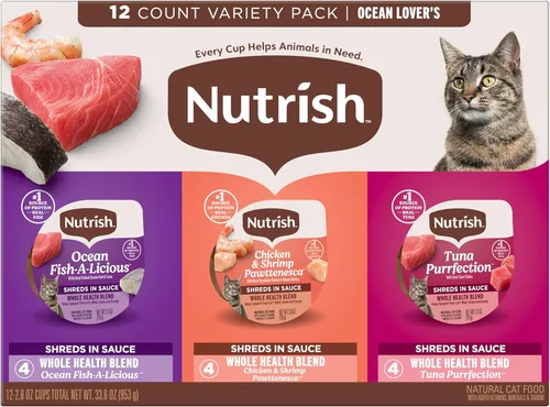 Miniatura 2 de Rachael Ray Nutrish - Alimento húmedo natural para gatos, paquete variado Ocean Lovers, taza de 2.8 onzas (paquete de 12), sin granos