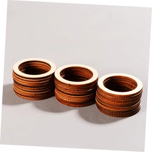 Miniatura 4 de TEHAUX 100 piezas redondas huecas redondas de madera natural de 1.57 pulgadas para manualidades, decoración de bodas, fiestas, decoración del hogar