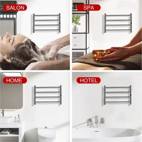 Miniatura 6 de Toalleros térmicos para baño, calentadores eléctricos de toallas para montar en la pared con temporizador y control de temperatura, calentador