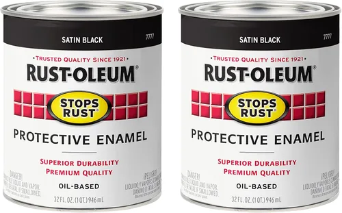 Miniatura 12 de Rust-Oleum 7777730 Stops Rust Pintura con Brocha, Media Pinta, Negro Satinado