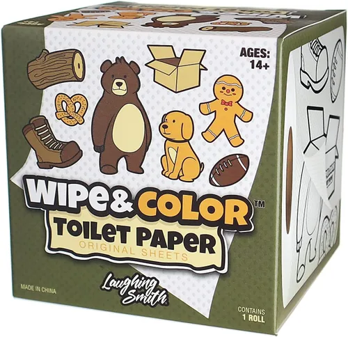 Laughing Smith Divertido rollo de papel higiénico novedoso con formas lindas y divertidas impresas en cada hoja, papel higiénico divertido para