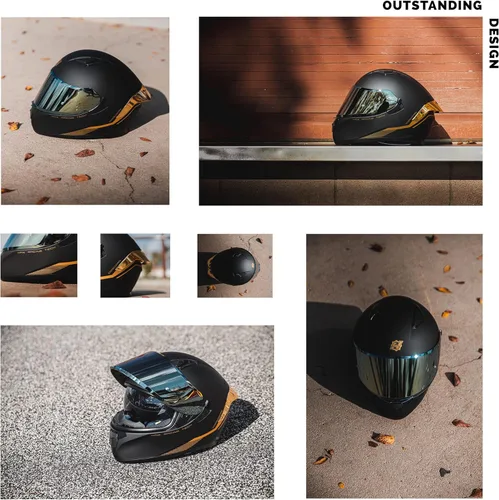 Miniatura 5 de HAX Obsidian - Casco de motocicleta de cara completa con doble visera para adultos, para motocicleta de calle, con pinlock listo para pinlock, negro