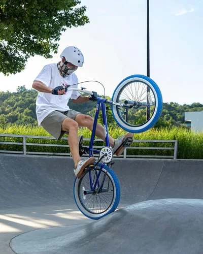 Miniatura 6 de vollsch Bicicletas BMX Freestyle de 18 y 20 pulgadas para adolescentes de 6 a 15 años de edad, niños, niñas, principiantes con palanca, varios Azul