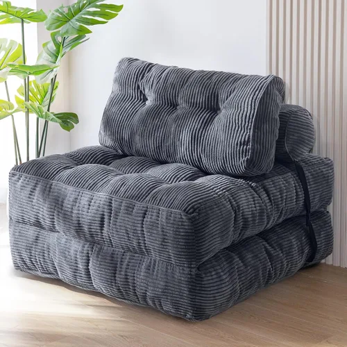 Miniatura 16 de MAXYOYO Sofá cama plegable, silla convertible con almohada, sofá plegable con soporte para la espalda, silla plegable portátil para cama, cómodo