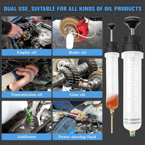 Miniatura 5 de Extractor de líquido de 200 CC para aceite, gasolina y dirección asistida, líquido de frenos, jeringa multiusos para transferencia de líquidos