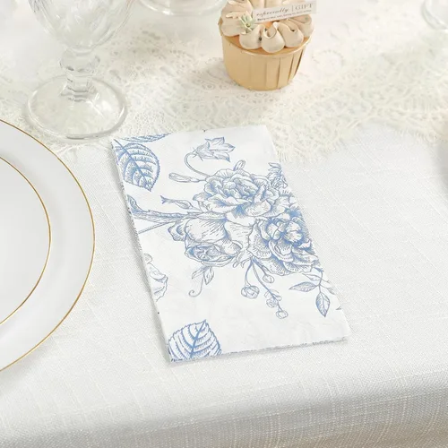 Miniatura 13 de Efavormart - Paquete de 20 servilletas de papel con estampado de hojas de eucalipto verde con una textura suave de 2 capas absorbente para bodas