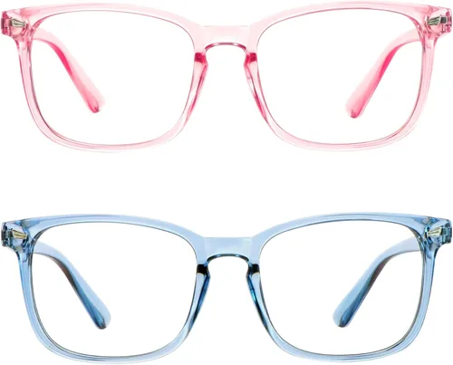LifeArt 2 pares de anteojos de bloqueo de luz azul con bisagra de resorte, anteojos para computadora, anteojos de juegos, gafas de TV para mujeres y