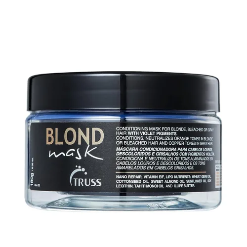 TRUSS Mascarilla rubia – Mascarilla capilar para cabello rubio, decolorado y gris – Promueve la hidratación adicional y neutraliza tonos naranjas y