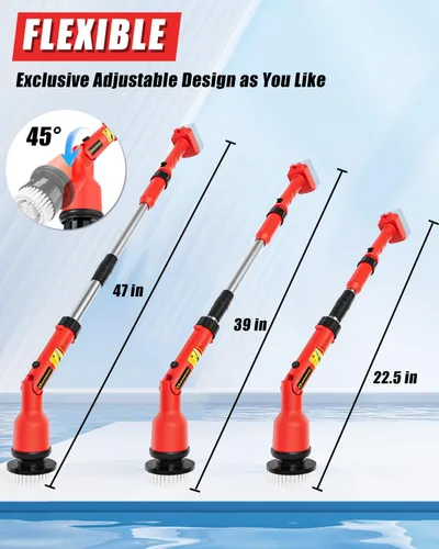 Miniatura 3 de Uniqwamo - Escobilla eléctrica giratoria compatible con batería Milwaukee 18V (batería no incluida), cepillo alimentado por batería de 1000 RPM