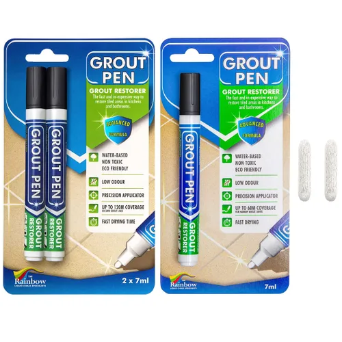 Rotulador de pintura para azulejos: negro, paquete de 1 y 2 unidades con puntas adicionales (estrecha, 0.197 in), colorante y sellador impermeable