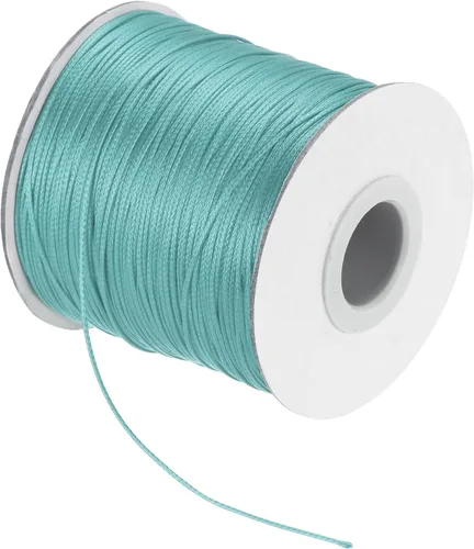 Miniatura 163 de MECCANIXITY Cordón encerado de poliéster encerado de 0.020 in, cuerda de cera de 175 yardas para hacer pulseras, collares, cuentas, joyería y Negro