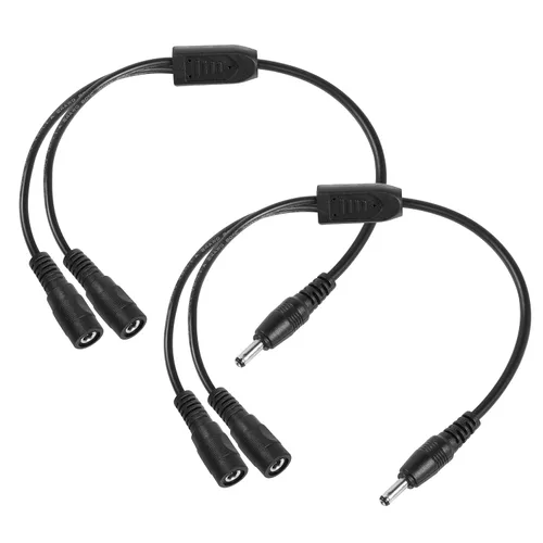 Miniatura 7 de YACSEJAO 2 cables divisor en Y de 12 V CC de 1 pie de CC de 0.138 in x 0.053 in, 1 cable adaptador macho a 2 hembras para cámara de seguridad CCTV