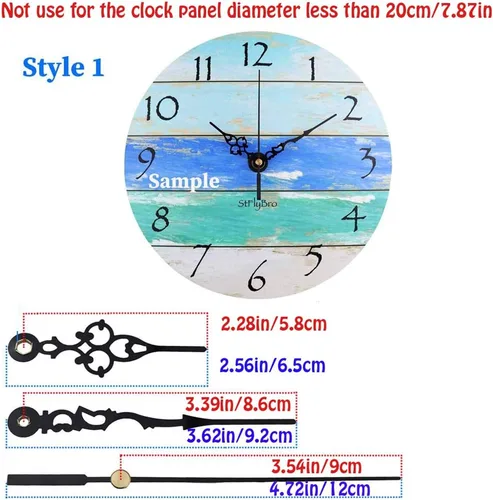 Miniatura 3 de Mecanismo de movimiento de reloj de pared de cuarzo sin tictac para manualidades, piezas de reparación con 3 pares diferentes de manecillas