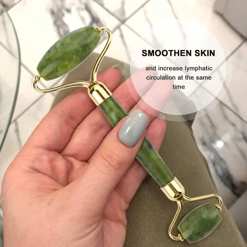 Miniatura 2 de Deciniee Juego de rodillo de jade y gua Sha - Masajador facial de belleza y herramienta Guasha para ojos, cuello, cuerpo - 2 en 1 herramientas