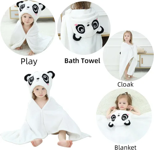 Miniatura 6 de Manta Vestible con Capucha para Niños Pequeños Toallas con Capucha Suave y Acogedora Manta Vestible con Capucha para Niños y Niñas