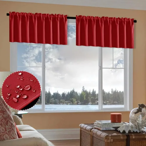 Miniatura 19 de XTMYI Cortinas de tela impermeable de 30 pulgadas para ventana de baño, cocina, mini ducha, pequeños paneles de cortina opacas cortos, juego de 2