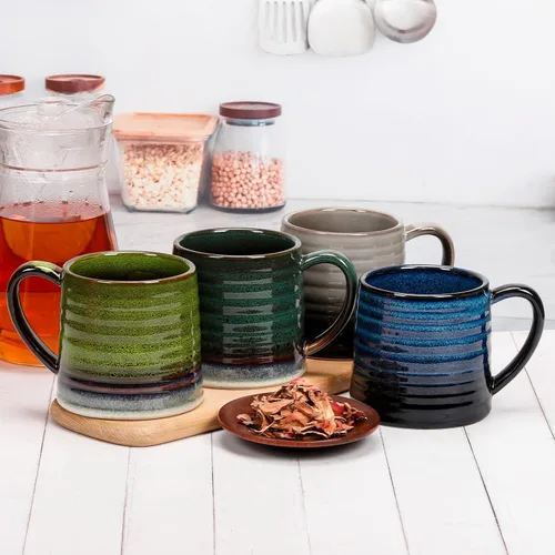 Miniatura 7 de Taza de café grande de cerámica de 18 oz, 500 ml, taza de té grande de cerámica hecha a mano para oficina y hogar, mango grande fácil de sostener