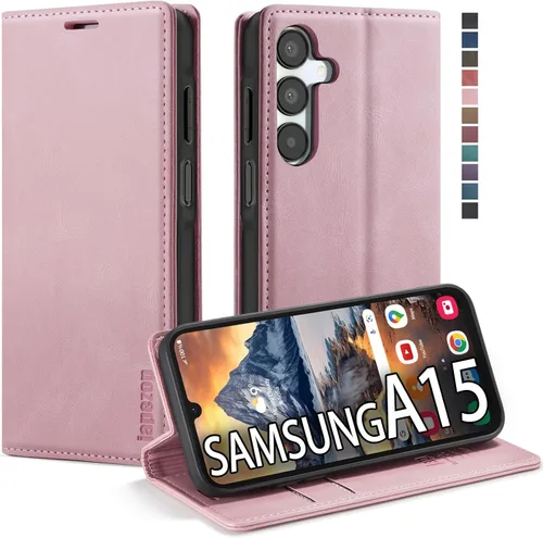Miniatura 20 de Funda para Samsung Galaxy A13 5G, Samsung Galaxy A13 5G con tarjetero [bloqueo RFID] atril magnético, funda de cuero con tapa para Samsung Galaxy