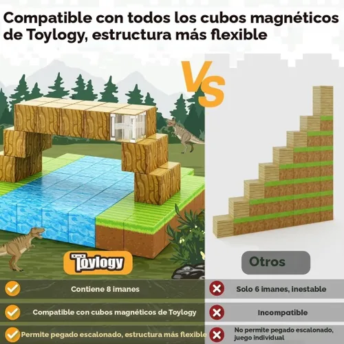 Miniatura 5 de Bloques Magnéticos - Construye Mi Mundo Magnético, Juguetes Magnéticos Artesanales para Niños y Niñas de 3-4, 4-5, 6-8 Años, Juguetes Sensoriales