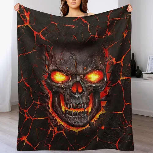 Miniatura 2 de Manta de Calavera Regalos Horribles para Niños y Niñas Mantas de Tiro de Fantasma Manta Suave Manta Cálida de Vellón Franela Mantas de Felpa