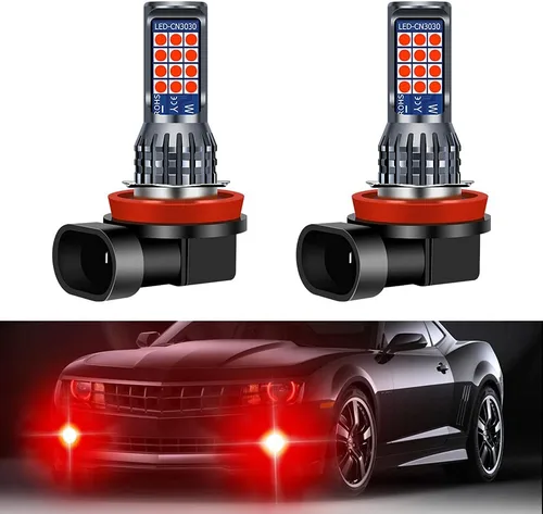 Miniatura 9 de 2 bombillas LED H8 H9 H11 antiniebla de limón verde, 24 LED 3030 chips superbrillantes, bombillas LED de repuesto DRL para automóviles, camiones