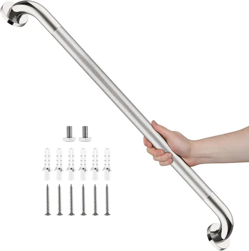 Miniatura 15 de Barra de agarre de ducha de níquel cepillado con agarre moleteado antideslizante de 36 pulgadas, barras de agarre de baño de acero inoxidable, barra