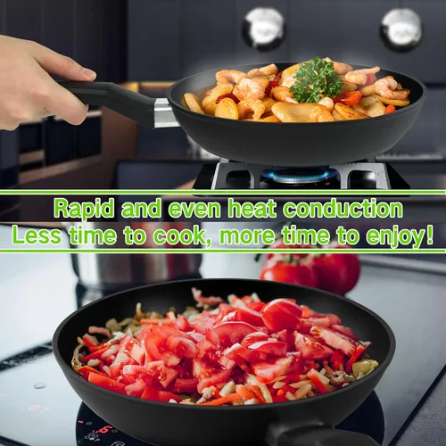 Miniatura 2 de Sartén Antiadherente de 9.5", Sartén Antiadherente para Freír, Sartén Plancha, Apta para Lavavajillas y Horno, Sin PFOA, Sartén Parrilla para Estufa