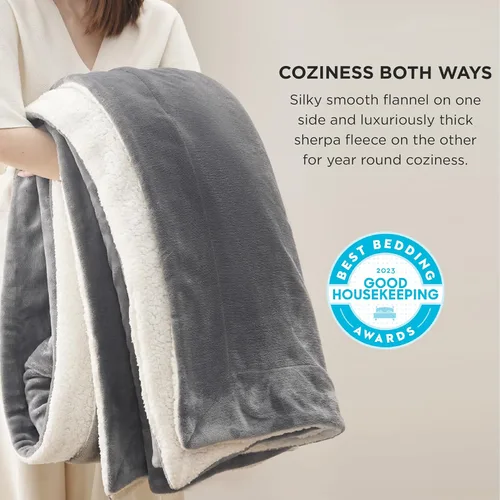 Miniatura 5 de Bedsure GentleSoft - Manta de forro polar Sherpa tamaño King para cama, manta gruesa y cálida para mujeres y hombres, manta de felpa suave y mullida