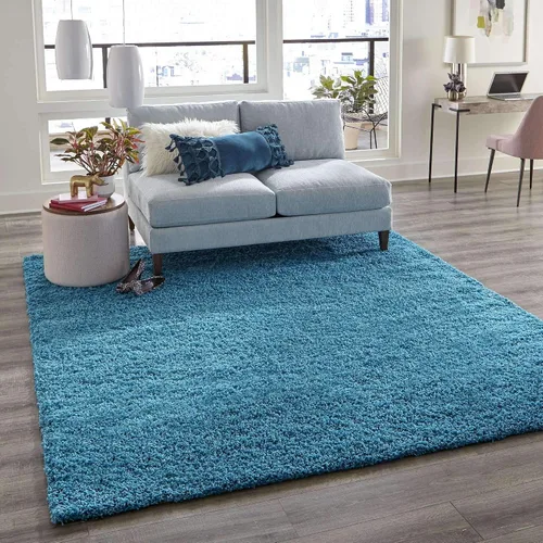 Miniatura 31 de Unique Loom Zuniga Solid Shag Collection alfombra moderna de felpa negra de área (7' 0 x 10' 0)