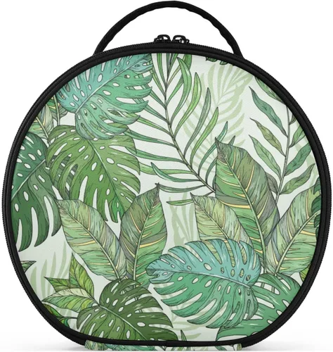 Miniatura 16 de senya Bolsa redonda para cosméticos, estuche de viaje para maquillaje, bolsa organizadora de maquillaje con divisores ajustables, portátil