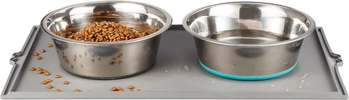 Miniatura 12 de PEGGY11 Cuencos Profundos de Acero Inoxidable Antideslizantes para Perros - Paquete de 2, 2 Tazas