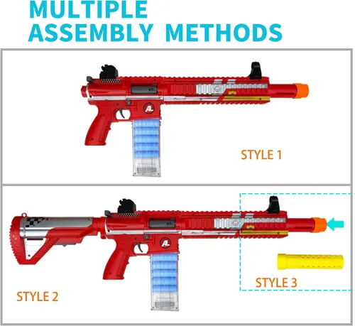 Miniatura 2 de AGM MASTECH Pistola de espuma 416, modelo de expulsión de carcasa con 40 dardos, 2 remagas. Equipo táctico realista para juegos de CS, partidos al
