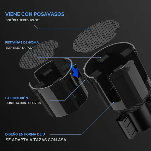 Miniatura 2 de DYLEN Expansor de portavasos para automóvil, extensor de adaptador de portavasos 2 en 1 para automóvil con inserto expandible, se adapta a Yeti