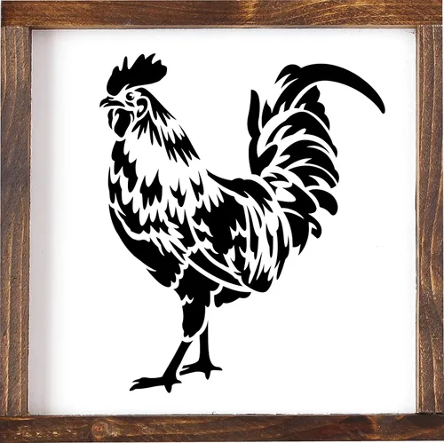 Miniatura 3 de Plantilla de gallo – Pinta tu propio letrero de madera – Reutilizable – Casa de campo