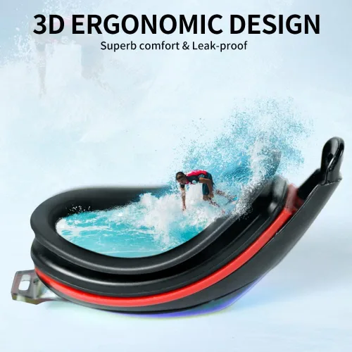 Miniatura 5 de Gafas de natación miope, Gafas de natación de visión corta Recubrimiento Espejo Negro 19