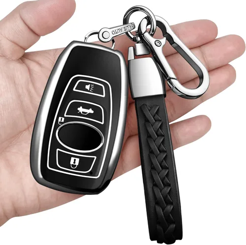 Miniatura 5 de Funda compatible con llavero Subaru con llavero de cuero, funda de TPU suave con protección de 360 grados para llaves para Forester CrossTrek