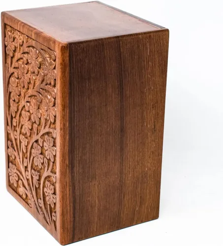 Miniatura 3 de Urna de madera de recuerdo hecha a mano para cenizas, urnas grandes para cenizas humanas, ataúd reflexivo y recuerdo decorativo, homenaje perfecto