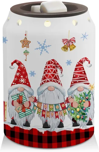 Pinata Decoraciones Navideñas para el Hogar, Calentador de Cera Navideño de Gnomos, Calentador de Cera de Cerámica para Vela de Aceite, Decoración