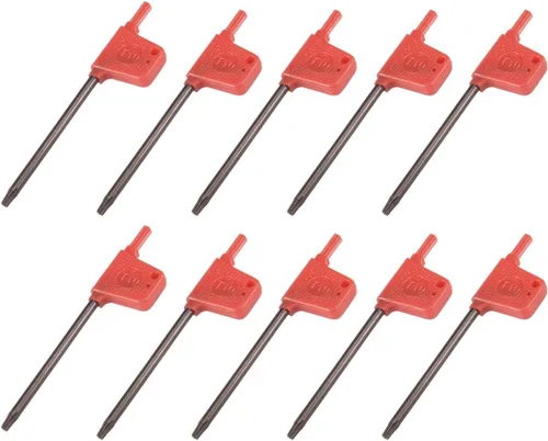 Miniatura 5 de uxcell Destornillador Torx, llave inglesa T6 S2 con mango de bandera de estrella, 10