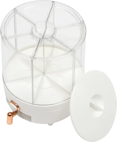 Miniatura 9 de Dispensador de arroz, dispensador de cereales giratorio de 360° con tapa, organizador de almacenamiento de granos para encimera de cocina, alimentos