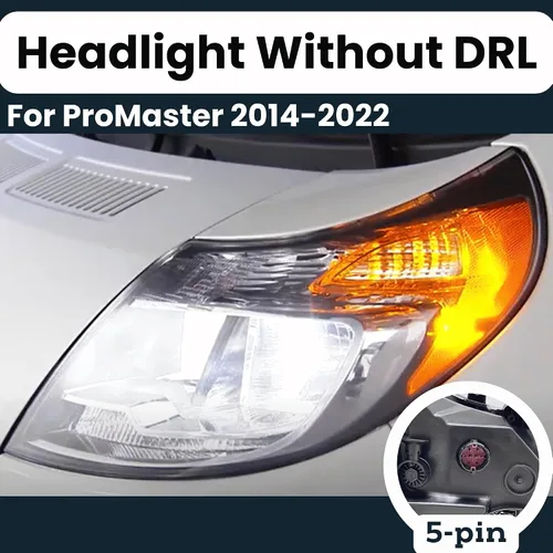 Miniatura 5 de ALLIGATOR AUTO LIGHTS Conjunto de faros delanteros con bombillas de repuesto para Ram 2014-2022 ProMaster Faro halógeno sin DRL izquierda/lado