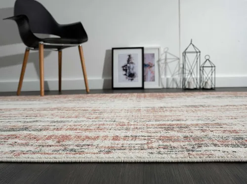 Miniatura 7 de Abani Laguna LAG110E - Líneas de goteo gris naranja (5'3" x 7'6")