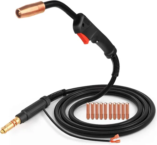 Zinger MIG - Antorcha de pistola de soldadura 100Amp 10 pies de repuesto para Lincoln Magnum 100L K530-5 con 10 puntas de contacto de soldadura Mig